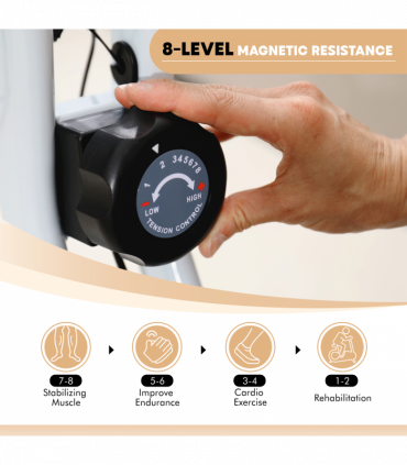 SPORTNOW Folding Exercise Bike with Heart-Rate Sensor for Home Use, Black/White