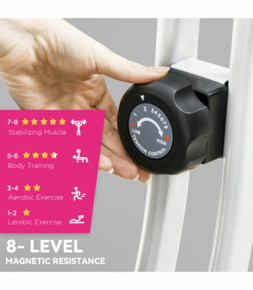 SPORTNOW Folding Exercise Bike with Heart-Rate Sensor for Home Use, Pink/White