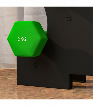 SPORTNOW Hex Dumbbells Set with Dumbbell Rack, 2 x 1kg, 2 x 2kg, 2 x 3kg