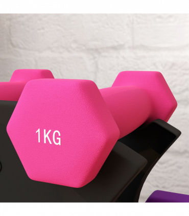 SPORTNOW Hex Dumbbells Set with Dumbbell Rack, 2 x 1kg, 2 x 2kg, 2 x 3kg