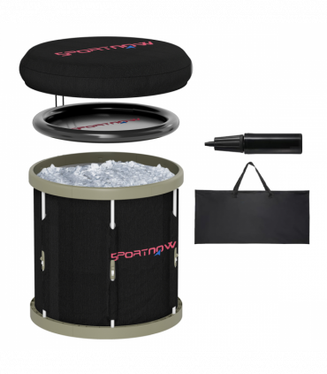 SPORTNOW Ice Bath Tub Outdoor, 210L Portable Cold Water Therapy Tub, Black