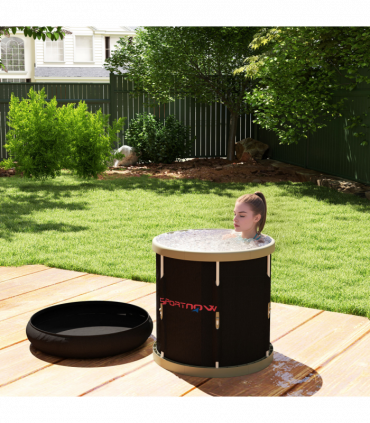 SPORTNOW Ice Bath Tub Outdoor, 210L Portable Cold Water Therapy Tub, Black