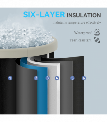 SPORTNOW Ice Bath Tub Outdoor, 210L Portable Cold Water Therapy Tub, Black