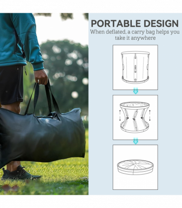 SPORTNOW Ice Bath Tub Outdoor, 210L Portable Cold Water Therapy Tub, Black