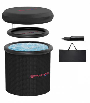 SPORTNOW Ice Bath Tub Outdoor, 300L Portable Cold Water Therapy Tub, Black