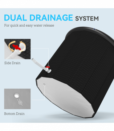 SPORTNOW Ice Bath Tub Outdoor, 300L Portable Cold Water Therapy Tub, Black