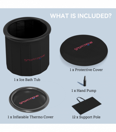 SPORTNOW Ice Bath Tub Outdoor, 300L Portable Cold Water Therapy Tub, Black