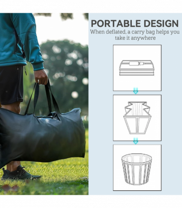 SPORTNOW Ice Bath Tub Outdoor, 300L Portable Cold Water Therapy Tub, Black