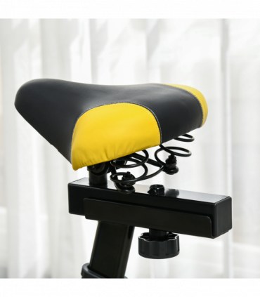 SPORTNOW Indoor Exercise Bike Stationary Bike for Home Gym Workout, Yellow