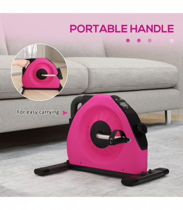 SPORTNOW Mini Exercise Bike, Under Desk Bike for Legs, Arms Workout, Red