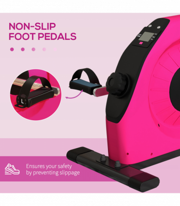 SPORTNOW Mini Exercise Bike, Under Desk Bike for Legs, Arms Workout, Red