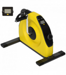 SPORTNOW Mini Exercise Bike, Under Desk Bike for Legs, Arms Workout, Yellow
