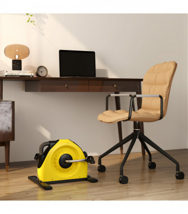 SPORTNOW Mini Exercise Bike, Under Desk Bike for Legs, Arms Workout, Yellow