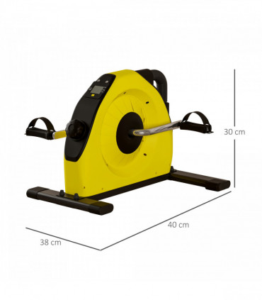 SPORTNOW Mini Exercise Bike, Under Desk Bike for Legs, Arms Workout, Yellow