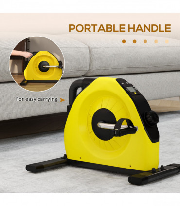 SPORTNOW Mini Exercise Bike, Under Desk Bike for Legs, Arms Workout, Yellow