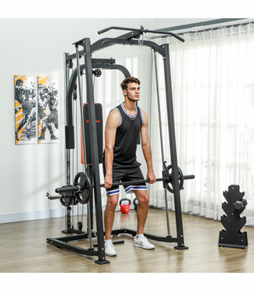SPORTNOW Multi-Gym Smith Machine Power Cage for Home Gym Weight Lifting