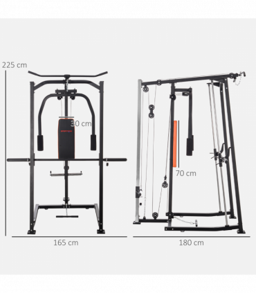 SPORTNOW Multi-Gym Smith Machine Power Cage for Home Gym Weight Lifting