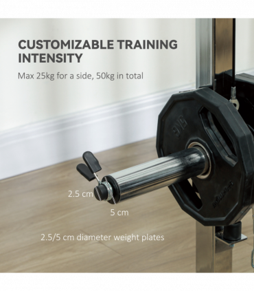 SPORTNOW Multi-Gym Smith Machine Power Cage for Home Gym Weight Lifting