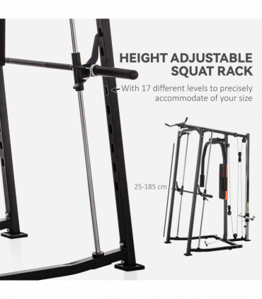 SPORTNOW Multi-Gym Smith Machine Power Cage for Home Gym Weight Lifting