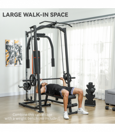 SPORTNOW Multi-Gym Smith Machine Power Cage for Home Gym Weight Lifting