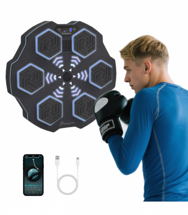 SPORTNOW Music Boxing Machine with Bluetooth Connection and LED Light