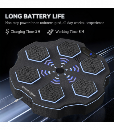 SPORTNOW Music Boxing Machine with Bluetooth Connection and LED Light