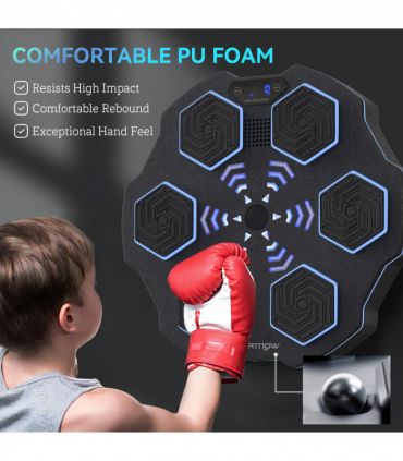 SPORTNOW Music Boxing Machine with Bluetooth Connection and LED Light