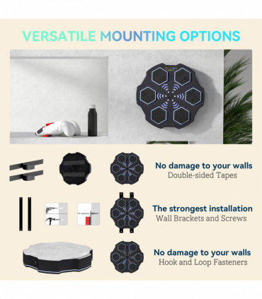 SPORTNOW Music Boxing Machine with Bluetooth Connection and LED Light