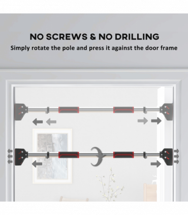 SPORTNOW No Screws Doorway Pull Up Bar, 75-92cm Length Adjustable