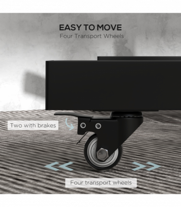 SPORTNOW Olympic Weight Plate Rack with 4 Wheels and 6 Fasten Clamps