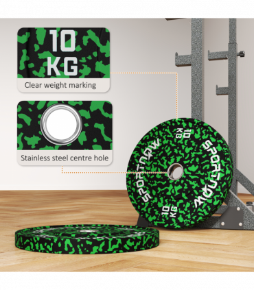 SPORTNOW Olympic Weight Plates with 5cm Holes for Weight Lifting, 2 x 10kg