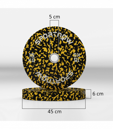 SPORTNOW Olympic Weight Plates with 5cm Holes for Weight Lifting, 2 x 15kg