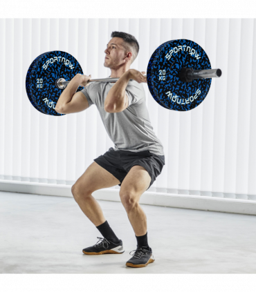 SPORTNOW Olympic Weight Plates with 5cm Holes for Weight Lifting, 2 x 20kg