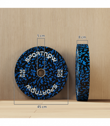 SPORTNOW Olympic Weight Plates with 5cm Holes for Weight Lifting, 2 x 20kg