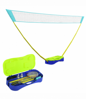 SPORTNOW Portable Badminton Net Set with Volleyball Net, Rackets, Shuttlecocks