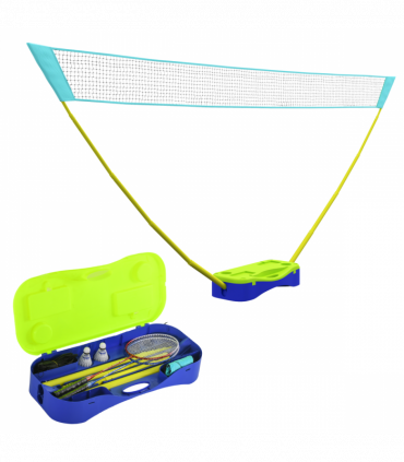 SPORTNOW Portable Badminton Net Set with Volleyball Net, Rackets, Shuttlecocks