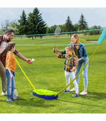 SPORTNOW Portable Badminton Net Set with Volleyball Net, Rackets, Shuttlecocks