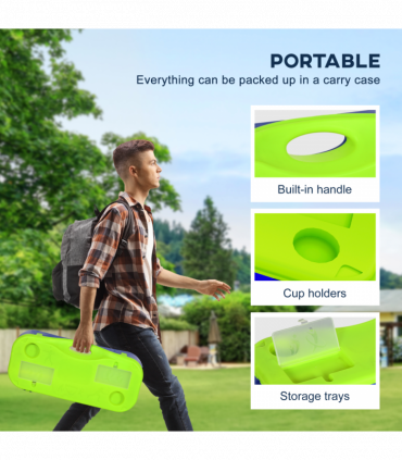 SPORTNOW Portable Badminton Net Set with Volleyball Net, Rackets, Shuttlecocks