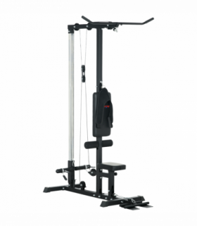 SPORTNOW Pull Up Station Power Cage with Adjustable Seat, Home Gym, Black