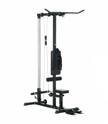 SPORTNOW Pull Up Station Power Cage with Adjustable Seat, Home Gym, Black