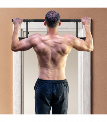 SPORTNOW Pull-Up Bar Doorway Push Up Stand w/ Resistance Bands for Home Gym