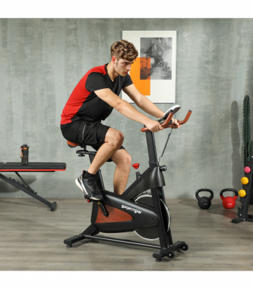 SPORTNOW Quiet Stationary Exercise Bike with Adjustable Seat, Black