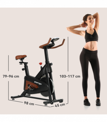 SPORTNOW Quiet Stationary Exercise Bike with Adjustable Seat, Black