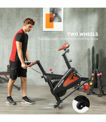 SPORTNOW Quiet Stationary Exercise Bike with Adjustable Seat, Black