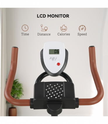 SPORTNOW Quiet Stationary Exercise Bike with Adjustable Seat, Black