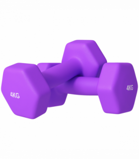 SPORTNOW Set of 2 Hexagonal Dumbbells Weights Pair, 2 x 4kg, Purple