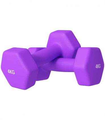 SPORTNOW Set of 2 Hexagonal Dumbbells Weights Pair, 2 x 4kg, Purple