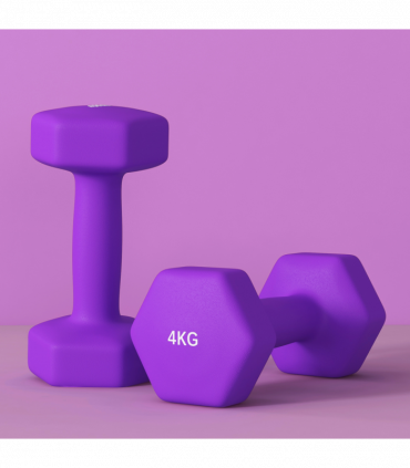 SPORTNOW Set of 2 Hexagonal Dumbbells Weights Pair, 2 x 4kg, Purple