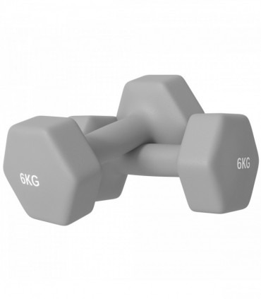 SPORTNOW Set of 2 Hexagonal Dumbbells Weights Pair, 2 x 6kg, Grey