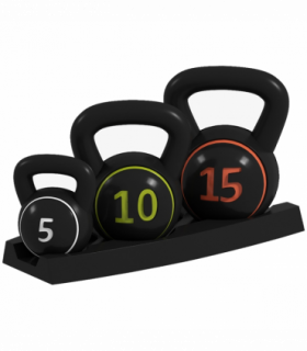 SPORTNOW Set of Three Kettlebell Weights with Storage Tray, 2.2kg, 4.5kg, 6.8kg